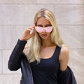 TopFoxx Selena Rose Gold Women's Cat Eye Sunglasses - Model 1