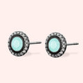 Topfoxx Jewelry Sterling Silver Rebel Earrings Mint Crystal