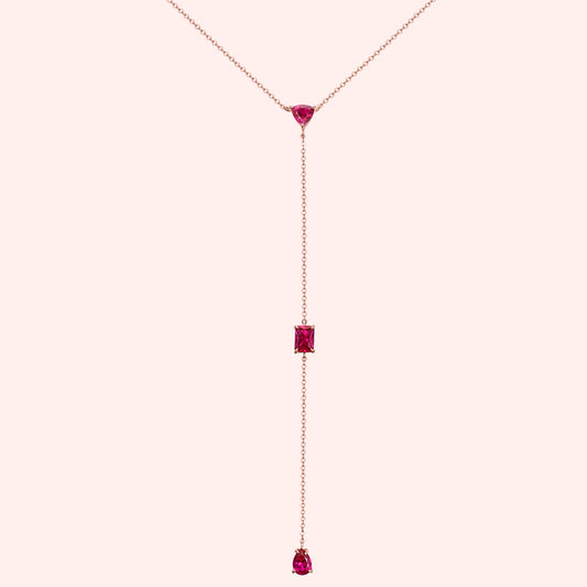 Topfoxx Jewelry Sterling Silver Necklace Ruby Crystal 