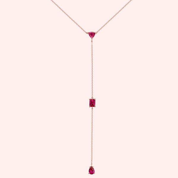 Topfoxx Jewelry Sterling Silver Necklace Ruby Crystal 