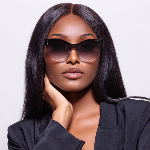 TopFoxx - Venice 2 Faded Black - Oversized Cat Eye Sunglasses for Women - Model 2