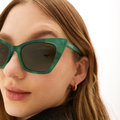 Sustainable Sunglasses for Women - Oversized Cat Eye Shades - Nature - Amazon Rainforest - Model 2 - TopFoxx