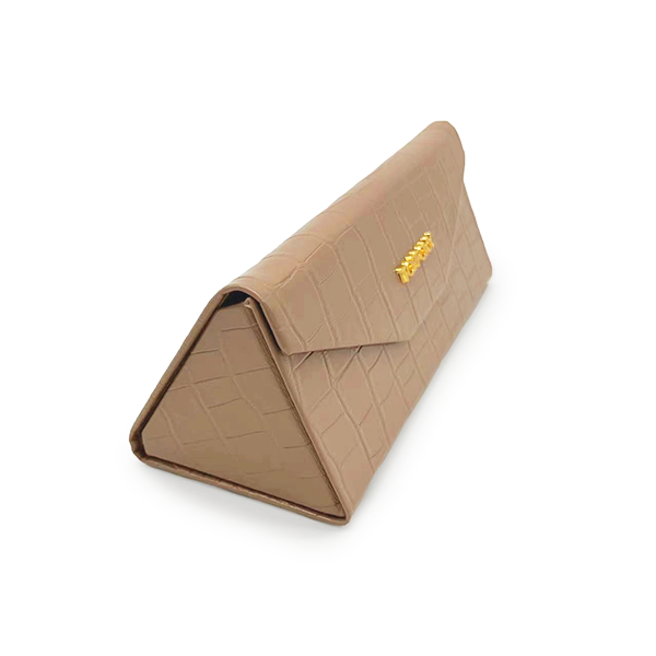 brown hard protective sunglasses foldable triangle case
