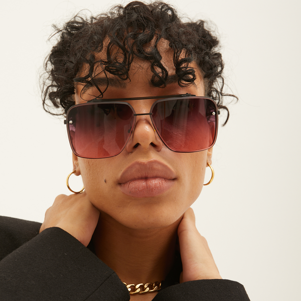 Bella Ruby Oversized Squared Aviators