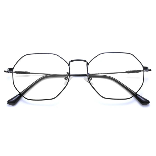 Blue Light Blocker Glasses for Women - Betty Black Octagon Glasses- TopFoxx 