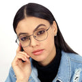 Blue Light Blocker Glasses for Women - Betty Black Octagon Glasses - TopFoxx - Model 1