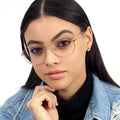 Octagon Prescription Glasses for Women - Betty Rose Gold Octagon Prescription Glasses- TopFoxx - Model 