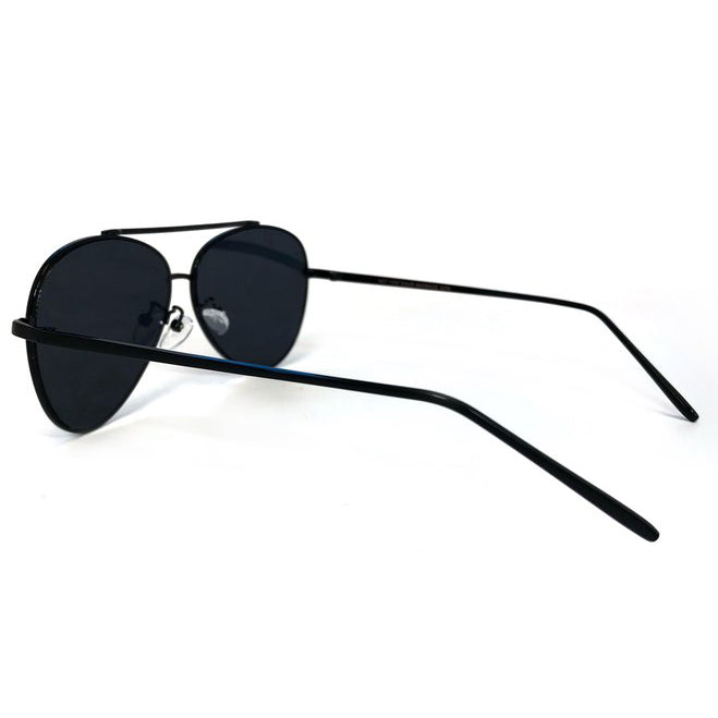 TopFoxx Amelia Jet Black Oversized Aviator Sunglasses - Model
