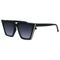 TopFoxx - The CEO - Faded Black Cat Eye Oversized Sunglasses for Women - Designer Shades - Side Details