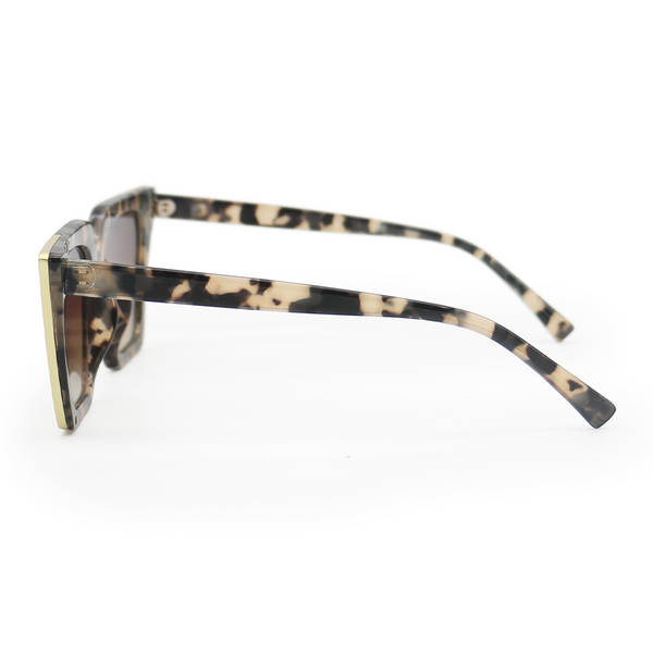 Tortoise geometric cat-eye sunglasses | The CEO Sustainable Tortoise Sunglasses | Arms Details | TopFoxx