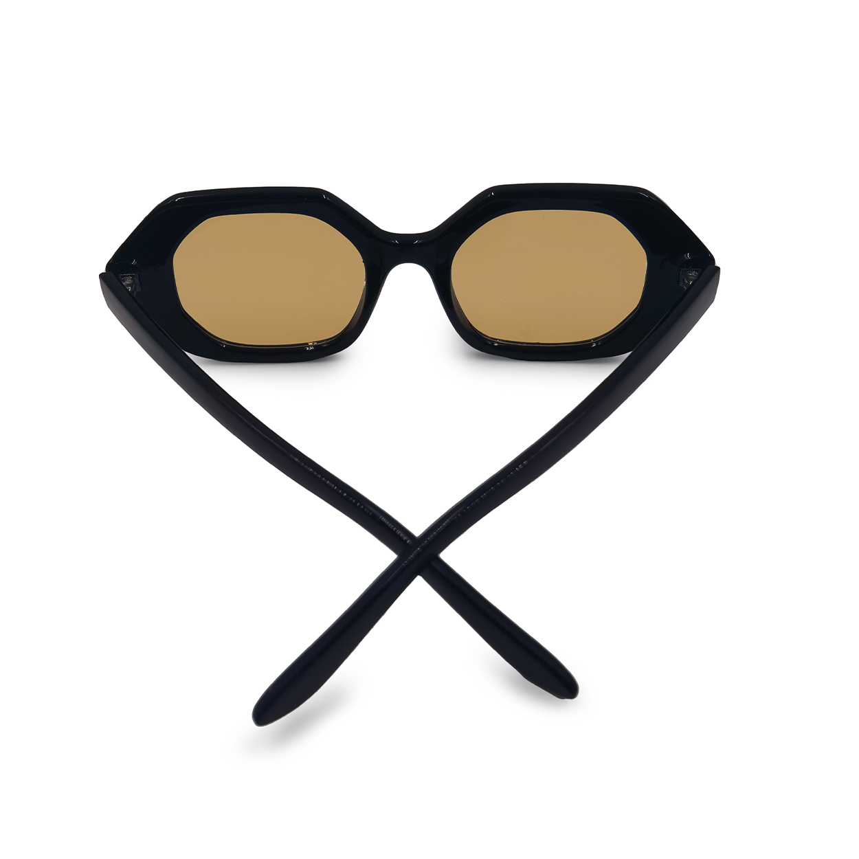 Hexagonal Black Womens Sunglasses | TopFoxx | Back Profile