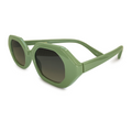 Hexagonal Green Womens Sunglasses | TopFoxx | Side Profile