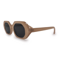 Hexagonal Beige Womens Sunglasses | TopFoxx | Side Profile