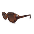 Hexagonal Tortoise Shell Womens Sunglasses | TopFoxx | Side Profile