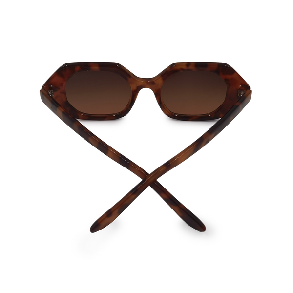 Hexagonal Tortoise Shell Womens Sunglasses | TopFoxx | Back Profile