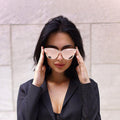 Topfoxx - Candy - Rose Gold Polarized Sunglasses - Mirrored Cat Eye Shades for Women - Model 