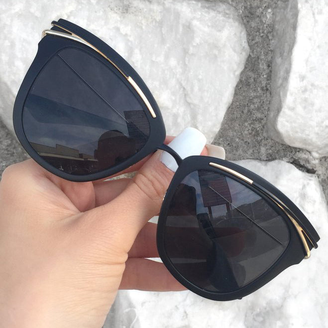 Topfoxx - Candy - Black Cat Eye Sunglasses For Women - Oversized Cat Eye Sunnies - Best Sunglasses for Women 