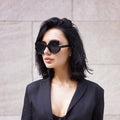 TopFoxx - Sustainable Cat Eye Sunglasses For Women - Chloe Black - Model 1