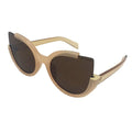TopFoxx - Chloe - Nude Brown Cat Eye Sunglasses - Trendy Cat Eye Sunnies - Side Profile