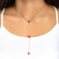 Topfoxx Jewelry Sterling Silver Necklace Ruby Crystal