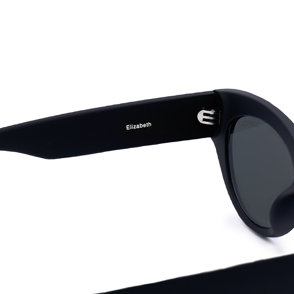 TopFoxx - Elizabeth - Black Oversized Cat Eye Sunglasses for women - Fashion Sunnies -Arm details 2