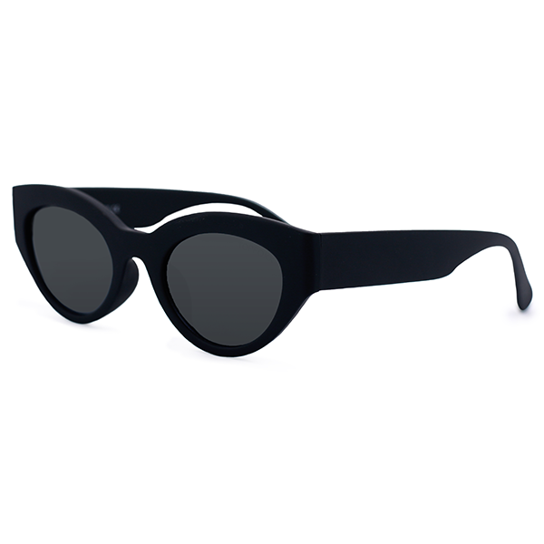 TopFoxx - Elizabeth - Black Oversized Cat Eye Sunglasses for women - Fashion Sunnies - Side Profile