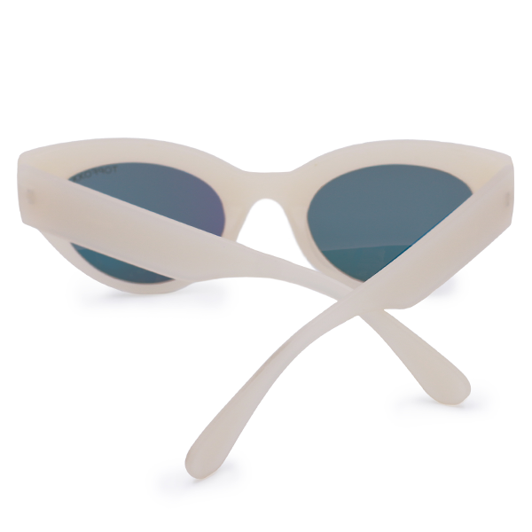 TopFoxx - Elizabeth - Rose Gold Oversized Cat Eye Sunglasses for women - Mirrored Cate Eye shades for women - Back Profile 