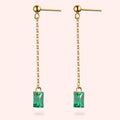 Topfoxx Jewelry Sterling Silver Earrings Enlightened Emerald Crystal