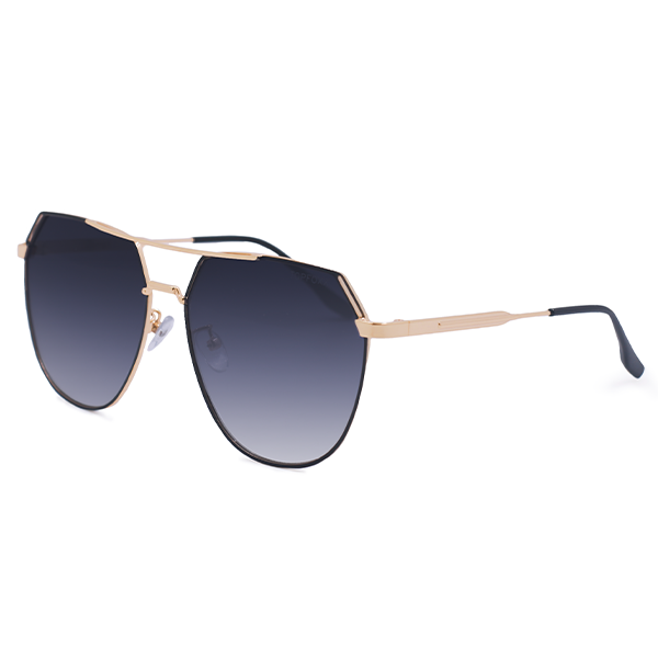 Aviator Sunglasses for Women Oversized - Black and Gold Aviator - Farrah Midnight - TopFoxx - Side Profile