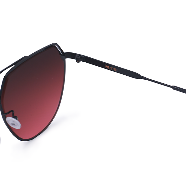 Aviator Sunglasses for Women Oversized - Black Aviator Shades - Farrah Ruby - Arm Details - TopFoxx 