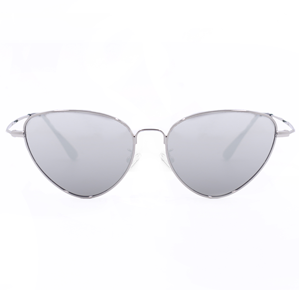 Oversized Cat Eye Sunglasses for Women - Silver Mirrored Cat Eye Sunnies - Felina - TopFoxx