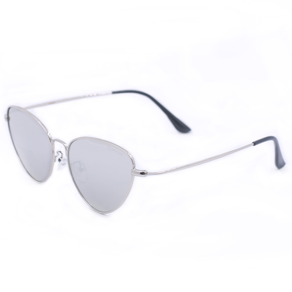 Oversized Cat Eye Sunglasses for Women - Silver Mirrored Cat Eye Shades - Felina - Side Profile - TopFoxx