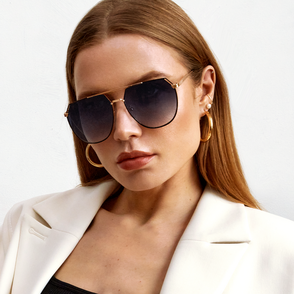 black aviator sunglasses for women