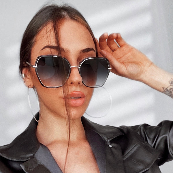 Maya Faded Black Oversized Sunglasses for Women – TopFoxx