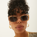 TopFoxx - Gigi Cinnamon Swirl - Sustainable Sunglasses for Women Oversized - Eco Eyeware - Square Recycled Sunglasses - Model 