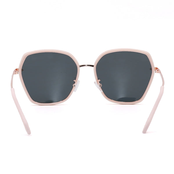 TopFoxx - Maya - Oversized Polarized Rose Gold Womens Sunglasses- Mirrored Sunglasses - Back Details