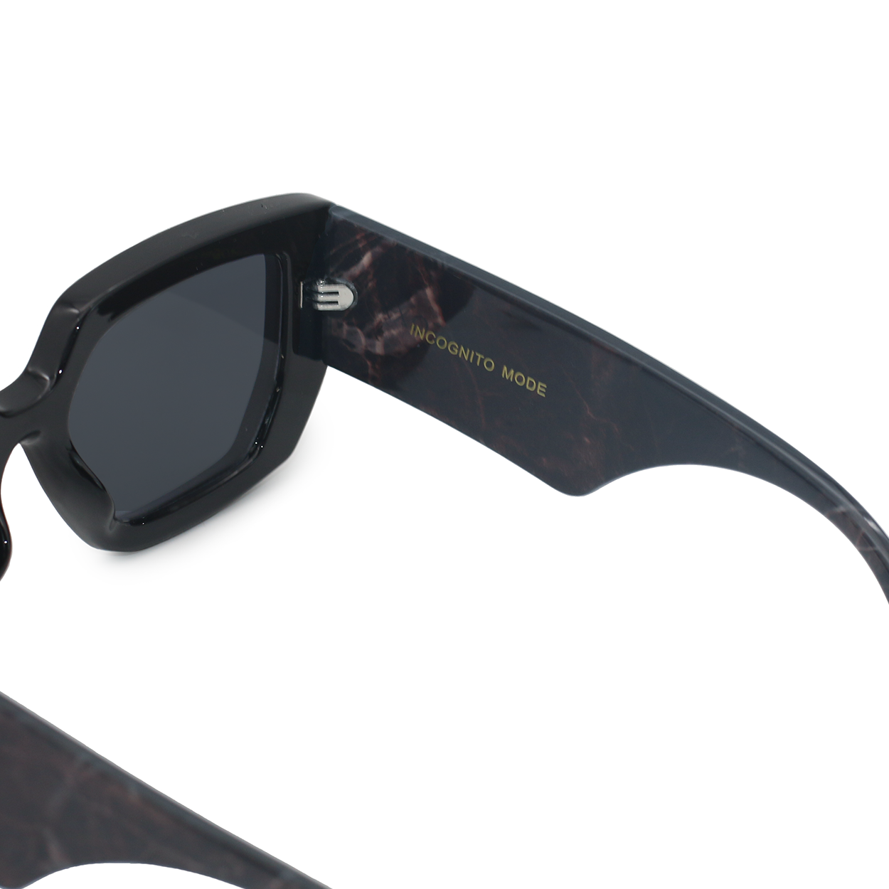 TopFoxx - Oversized Black Sunglasses - Incognito Sunnies - Side Details