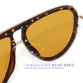  Yellow Tangle-Free Round Aviator Sunglasses