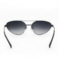Lucky Star | Black Cat-Eye Aviator Women's Sunglasses | Back Details |TopFoxx