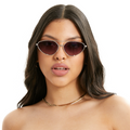 Lucky Star | Ruby Red Cat-Eye Aviator Women's Sunglasses | Model | TopFoxx