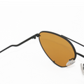 Lucky Star | Yellow Cat-Eye Aviator Women's Sunglasses | Arm Details | TopFoxx