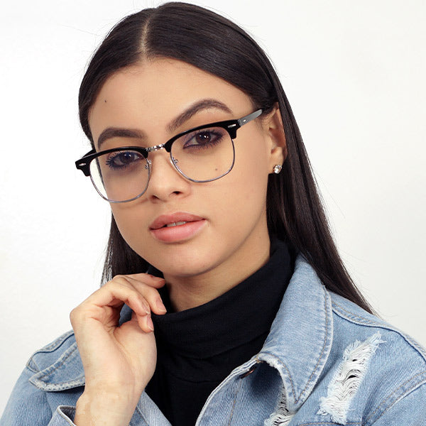TopFoxx - Lucy Black - Blue Light Blockers for Glasses for Women - Model 1