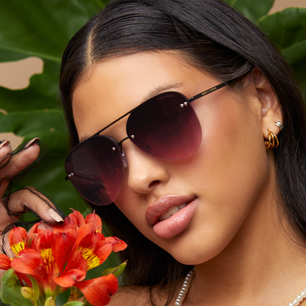 TopFoxx - Smaller Megan 2 - Ruby Aviator Sunglasses for Women - Model 3