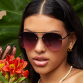 TopFoxx - Smaller Megan 2 - Ruby Aviator Sunglasses for Women - Model 1