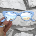 Topfoxx Sunglasses Matrix Cat Eye Matte Blue Frame Silver Lens