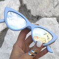 Topfoxx Sunglasses Matrix Cat Eye Matte Blue Frame Silver Lens