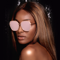 TopFoxx - Maya - Oversized Polarized Rose Gold Womens Sunglasses - Model