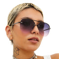 Womens gradient purple to pink aviators Quay Sunglasses Ray ban Mens sunglasses rimless light weight