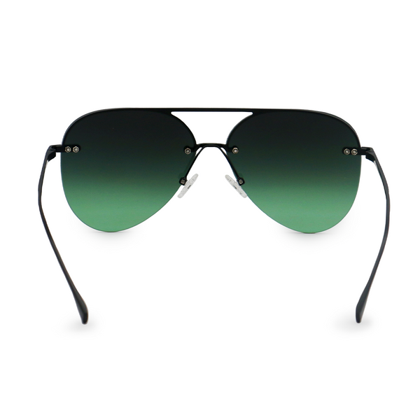 TopFoxx - Smaller Megan 2 Dark Green Aviator Sunglasses Back Profile