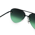 TopFoxx - Smaller Megan 2 Dark Green Aviator Sunglasses Nose Pad & Arms Details